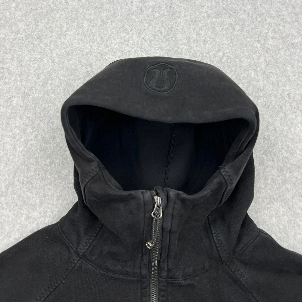 Lululemon Pleat To Street Hoodie Women's 12 Black Terry‎ Full Zip Jacket W4ICXS